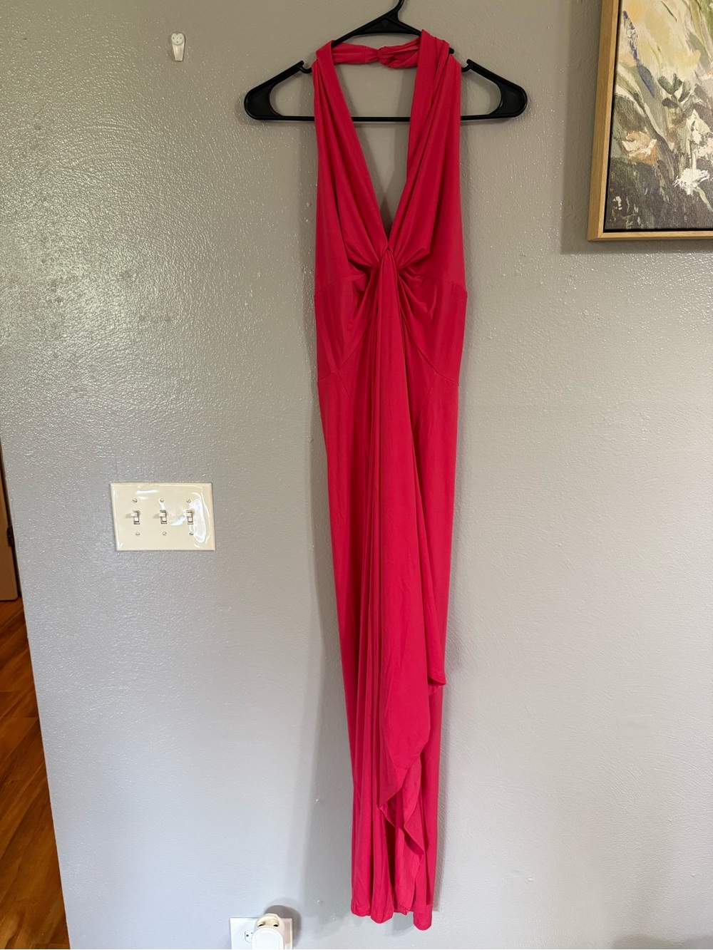 VENUS Hot Pink Halter Maxi Dress